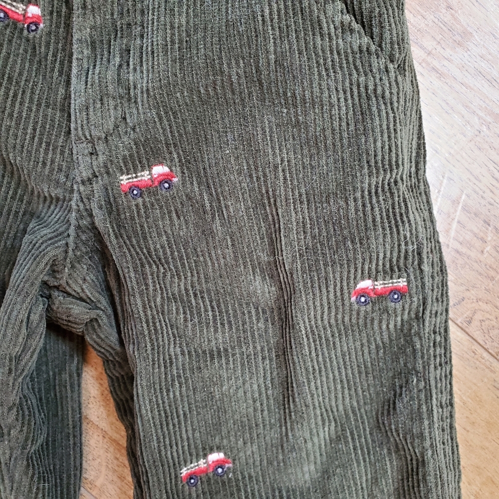 🚒GYMBOREE🚒 Olive Corduroy Firetruck Pants - Picture 2 of 6